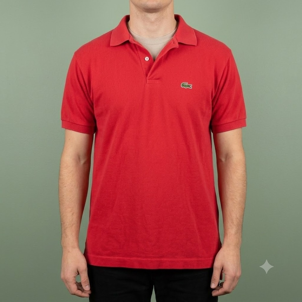 The Fox Collection Vintage Polo Shirt Men's M Red Made USA Cotton Alligator